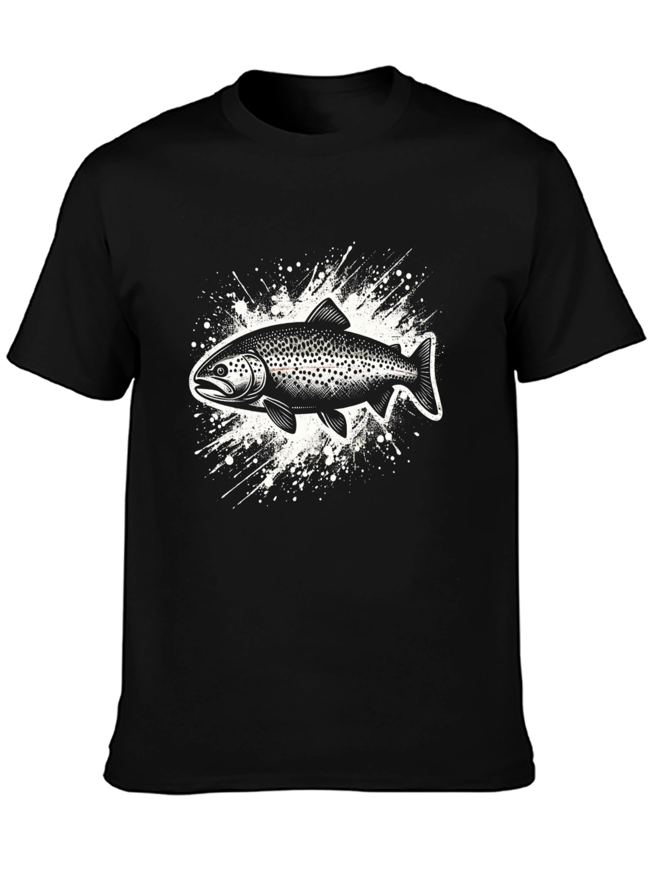 Black Trout Graphic Tee - Unique Angler Shirt