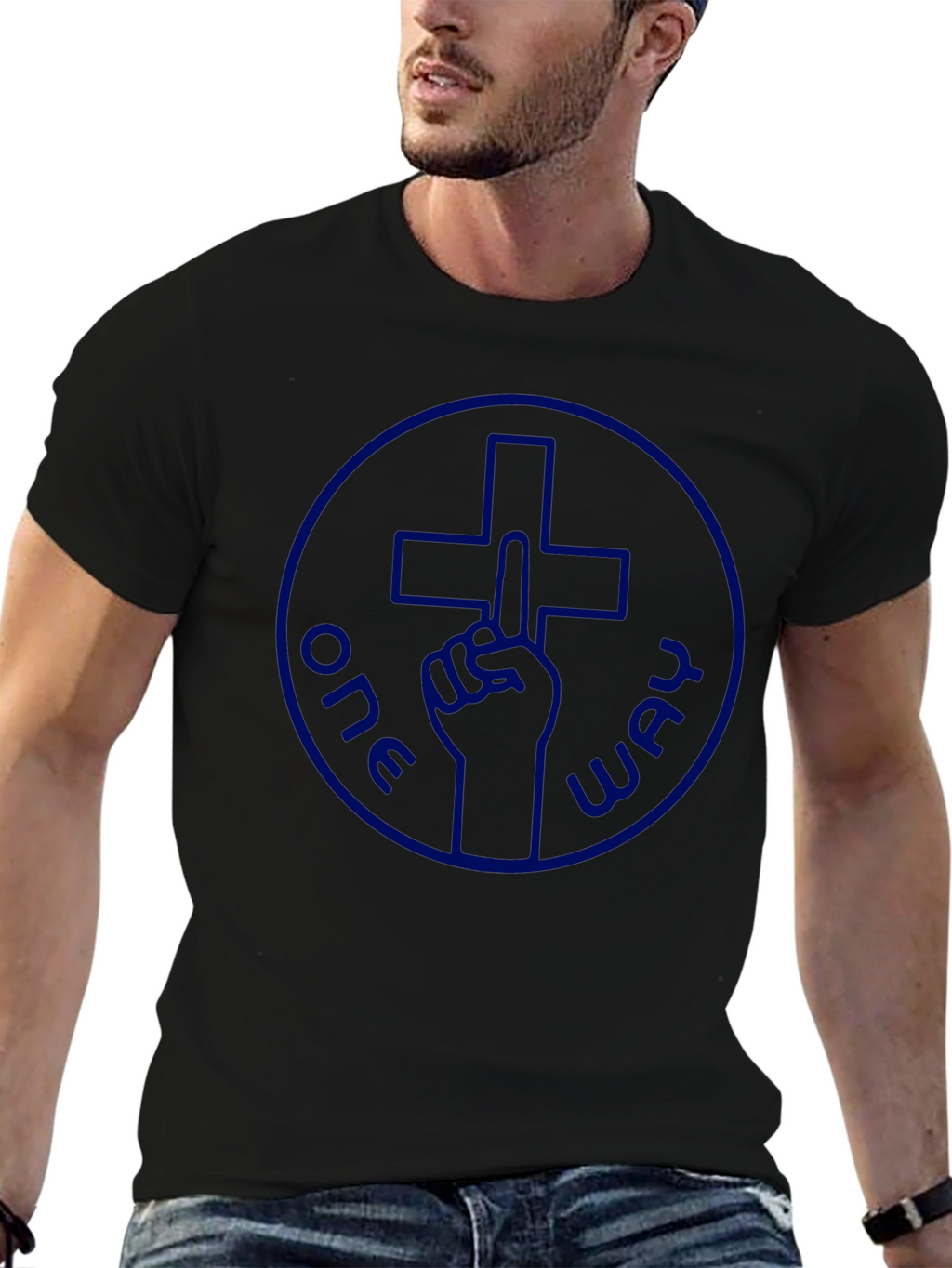One Way Christian T-Shirt - Black
