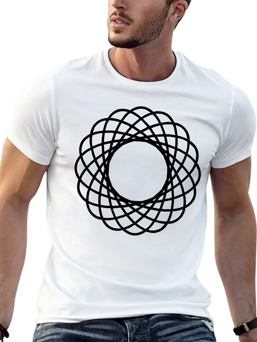 Abstract Geometric Pattern T-Shirt - Modern Black Tee