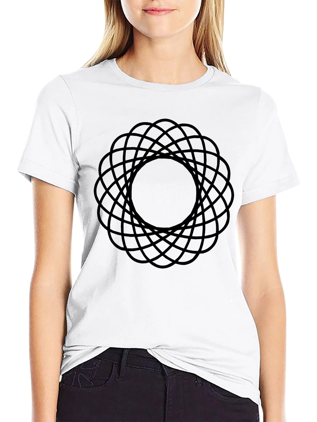 Abstract Geometric Pattern T-Shirt - Modern Black Tee