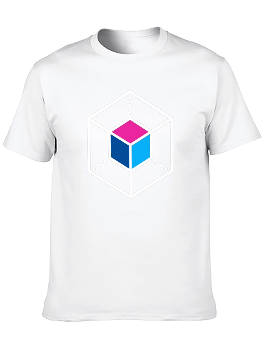 Abstract Cube Graphic Tee - Stylish Black T-Shirt