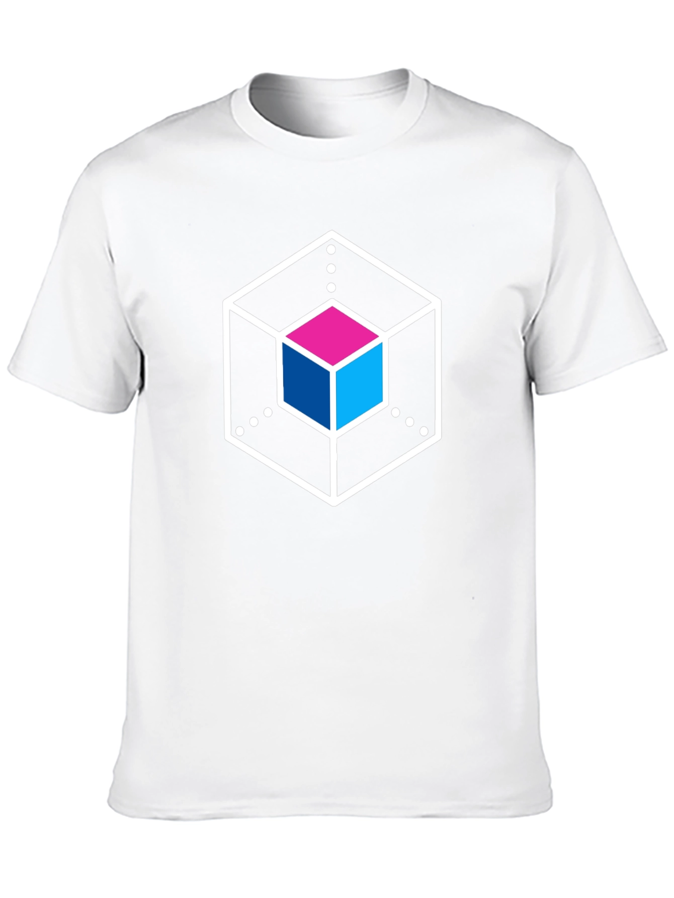Abstract Cube Graphic Tee - Stylish Black T-Shirt