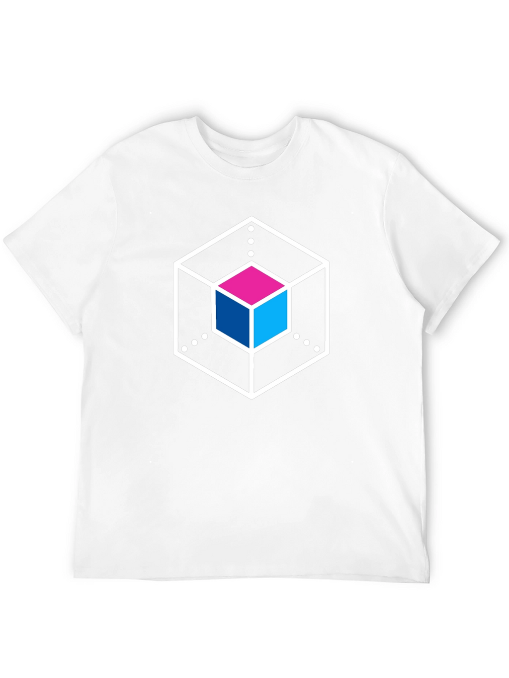Abstract Cube Graphic Tee - Stylish Black T-Shirt