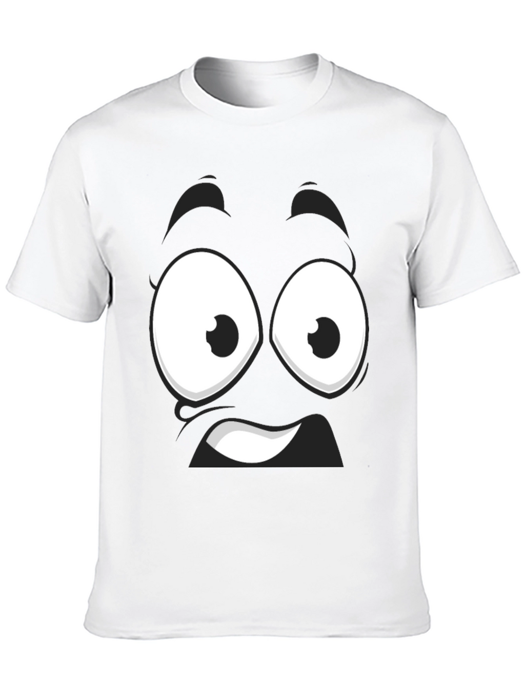 Funny Cartoon Face Black T-Shirt