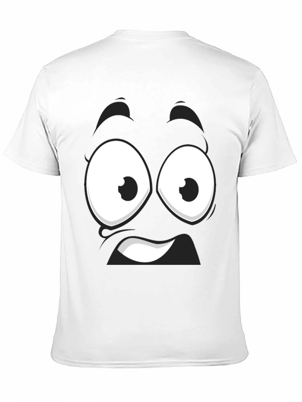 Funny Cartoon Face Black T-Shirt