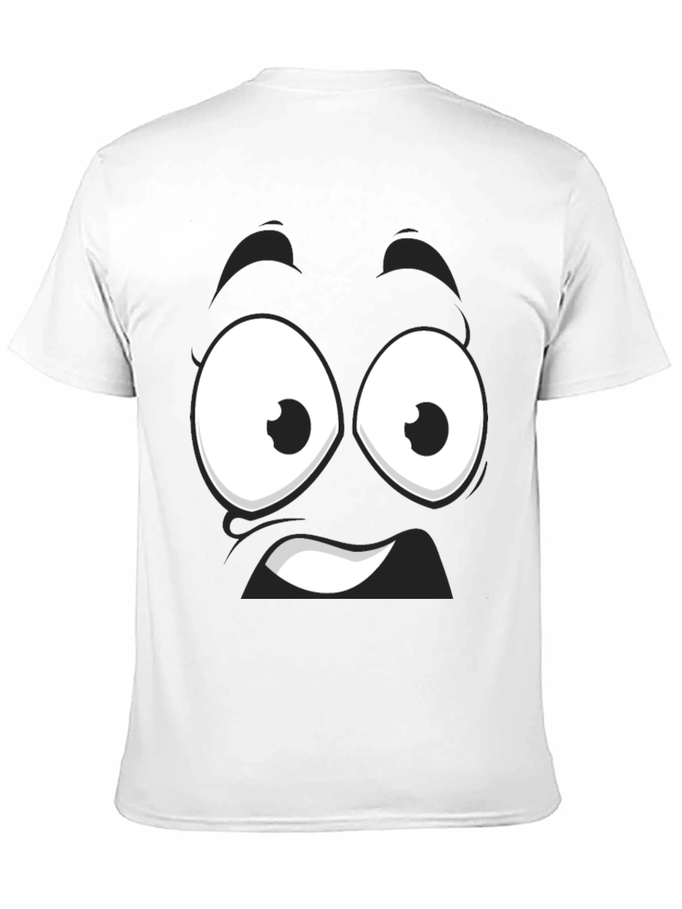 Funny Cartoon Face Black T-Shirt