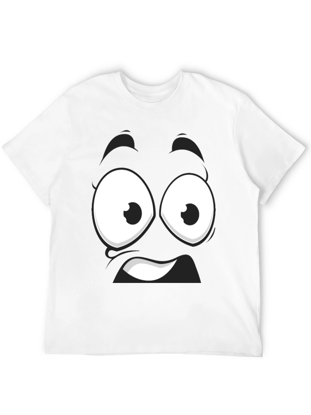 Funny Cartoon Face Black T-Shirt