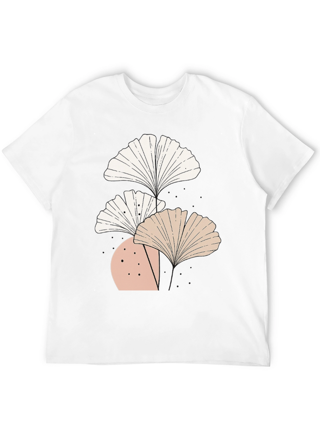 Botanical Ginkgo Leaf Graphic Tee - Modern Style