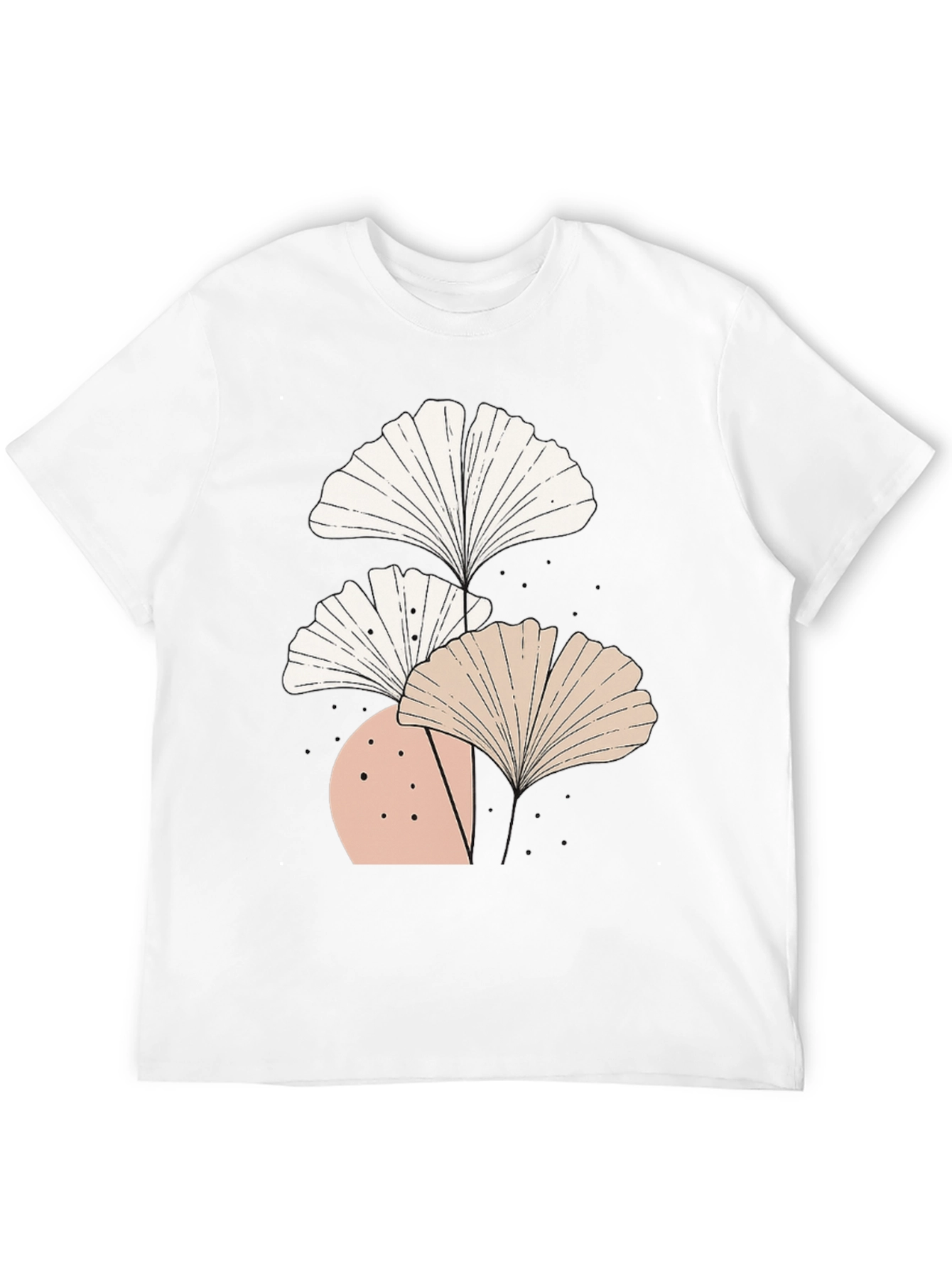 Botanical Ginkgo Leaf Graphic Tee - Modern Style