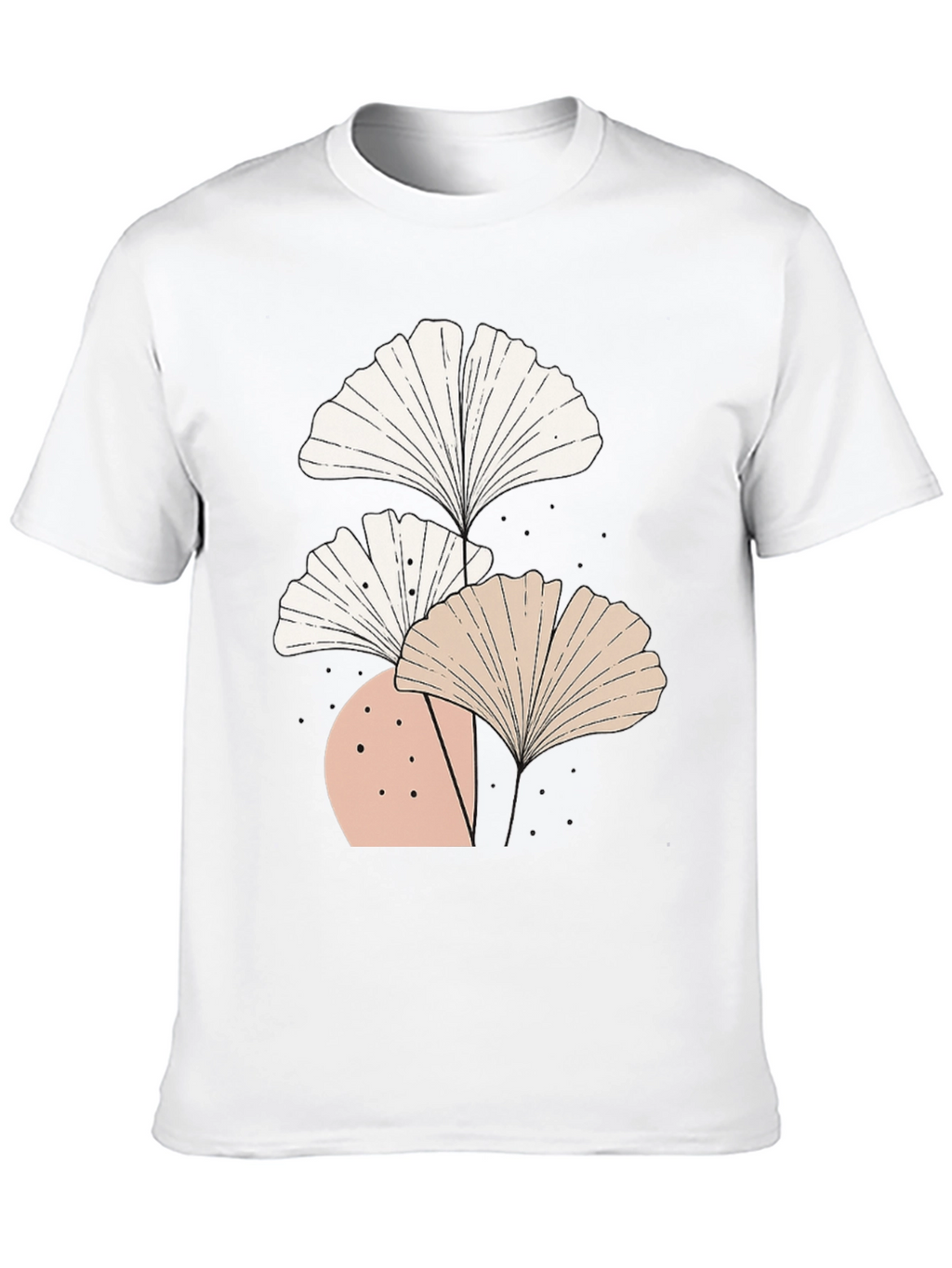 Botanical Ginkgo Leaf Graphic Tee - Modern Style