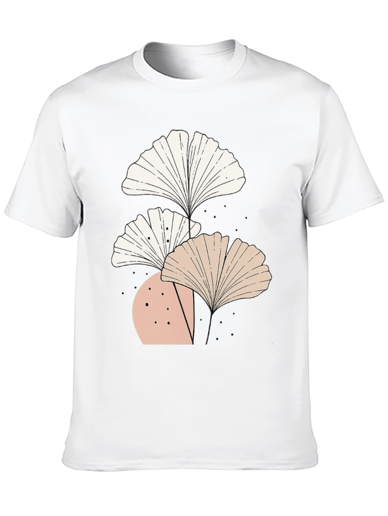 Botanical Ginkgo Leaf Graphic Tee - Modern Style