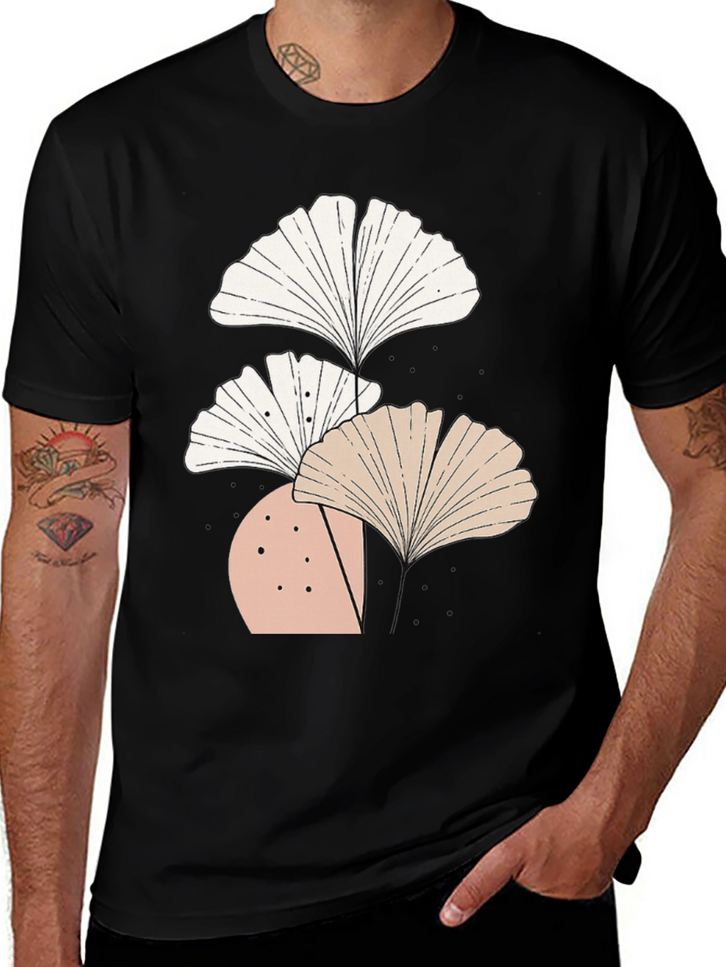 Botanical Ginkgo Leaf Graphic Tee - Modern Style