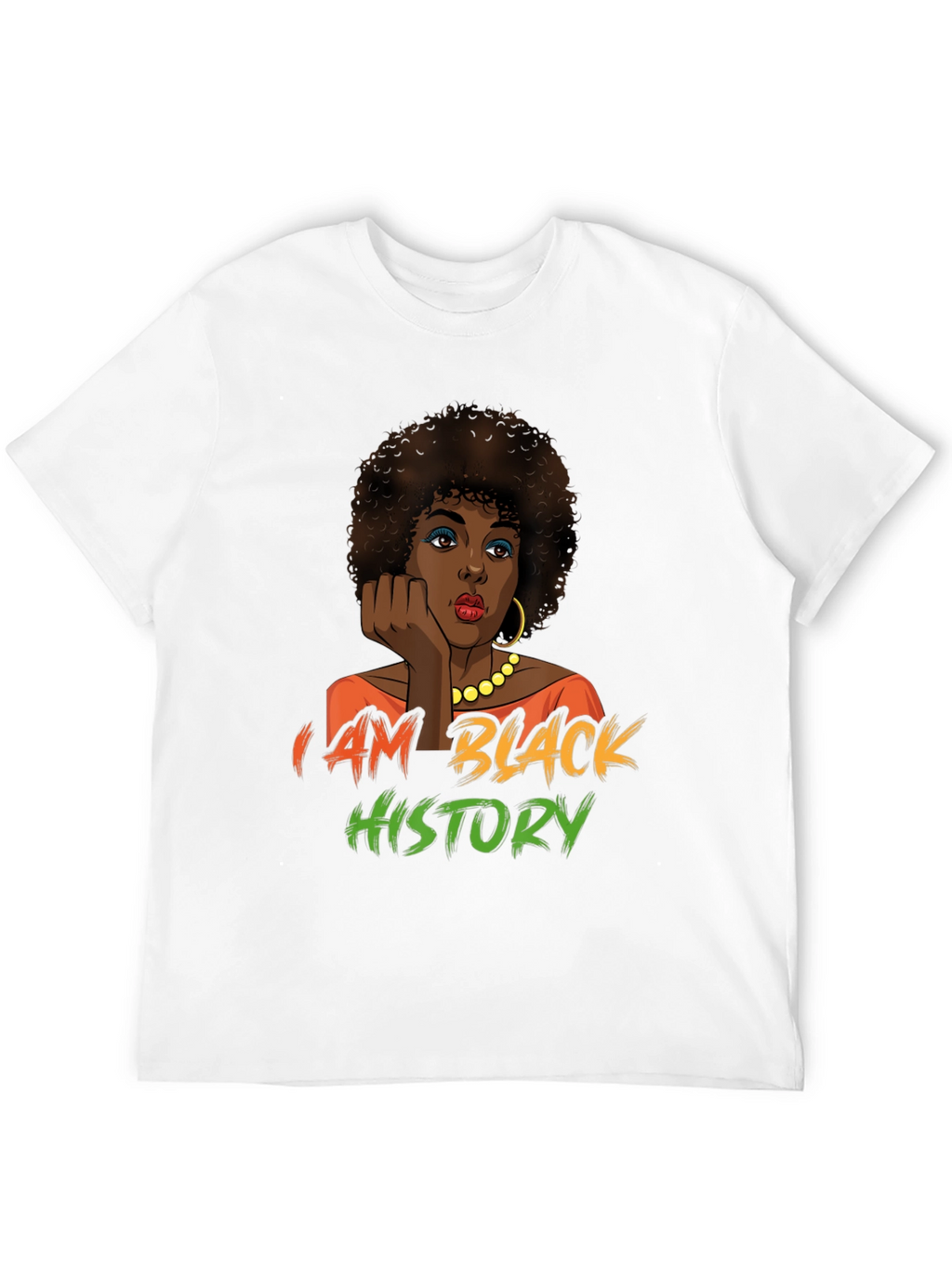 Black History T-Shirt - Afro Woman Design