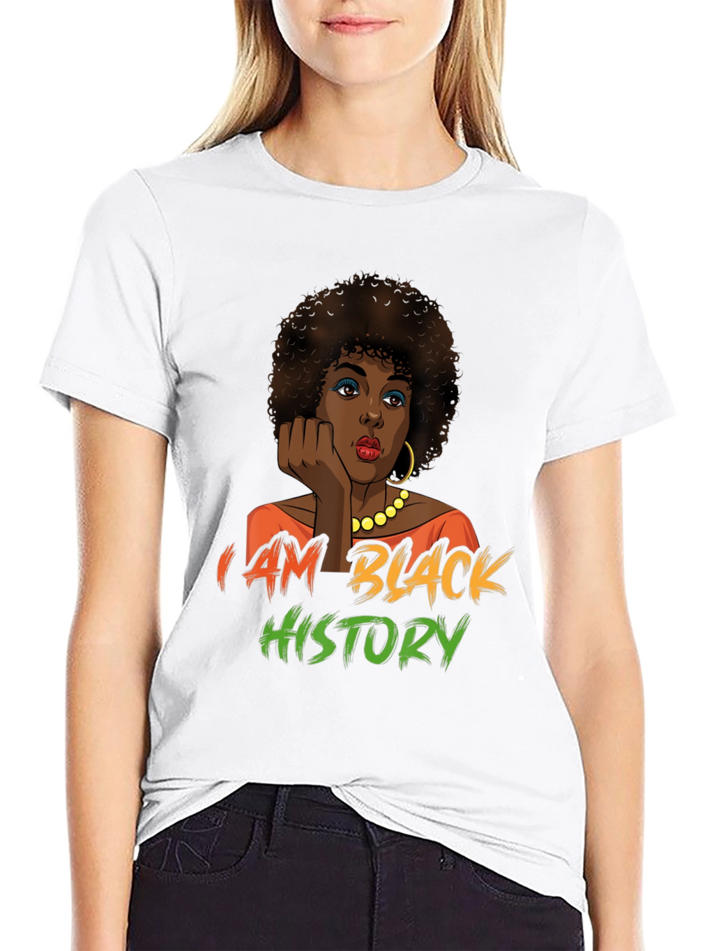 Black History T-Shirt - Afro Woman Design