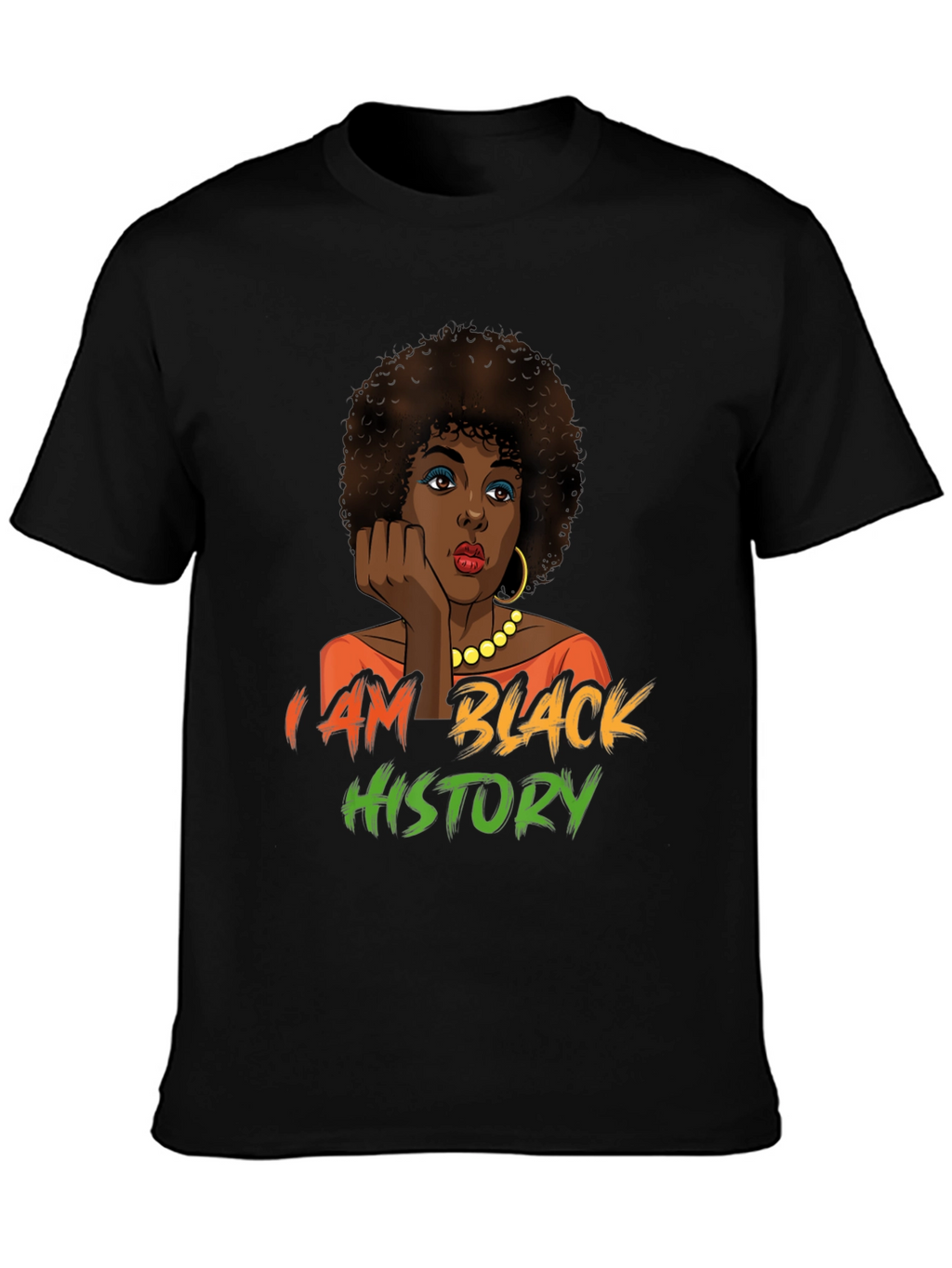 Black History T-Shirt - Afro Woman Design