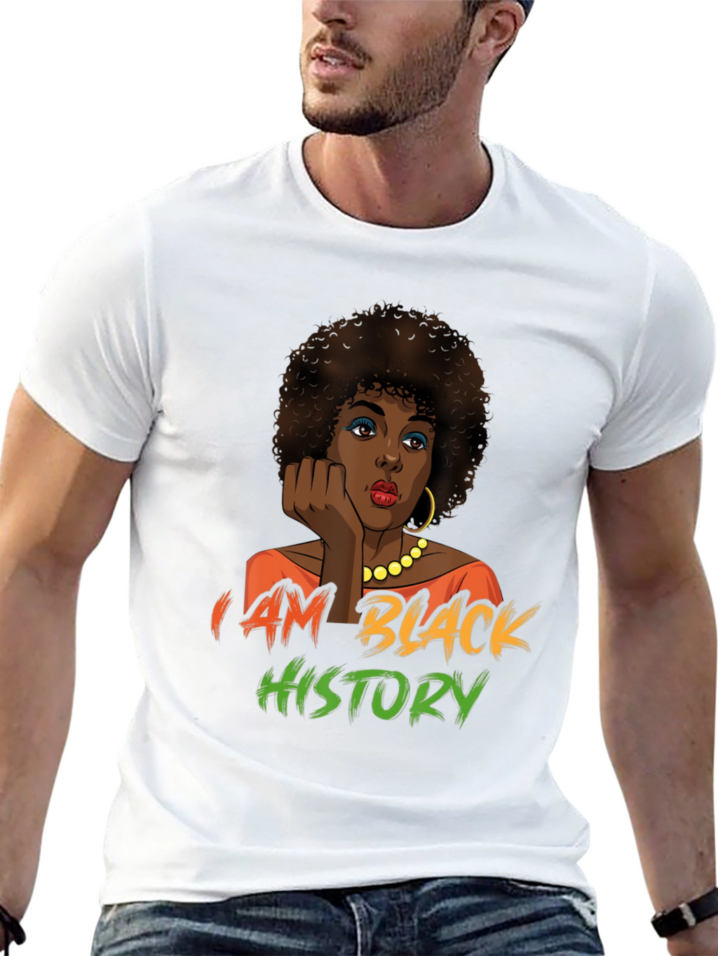 Black History T-Shirt - Afro Woman Design