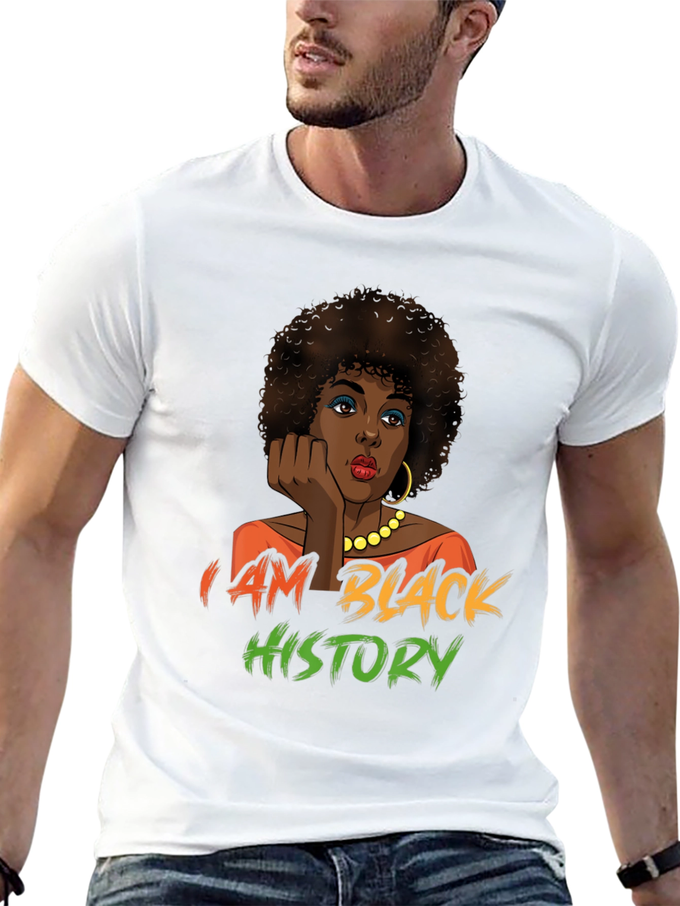 Black History T-Shirt - Afro Woman Design