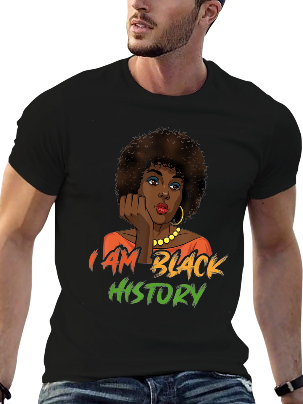 Black History T-Shirt - Afro Woman Design