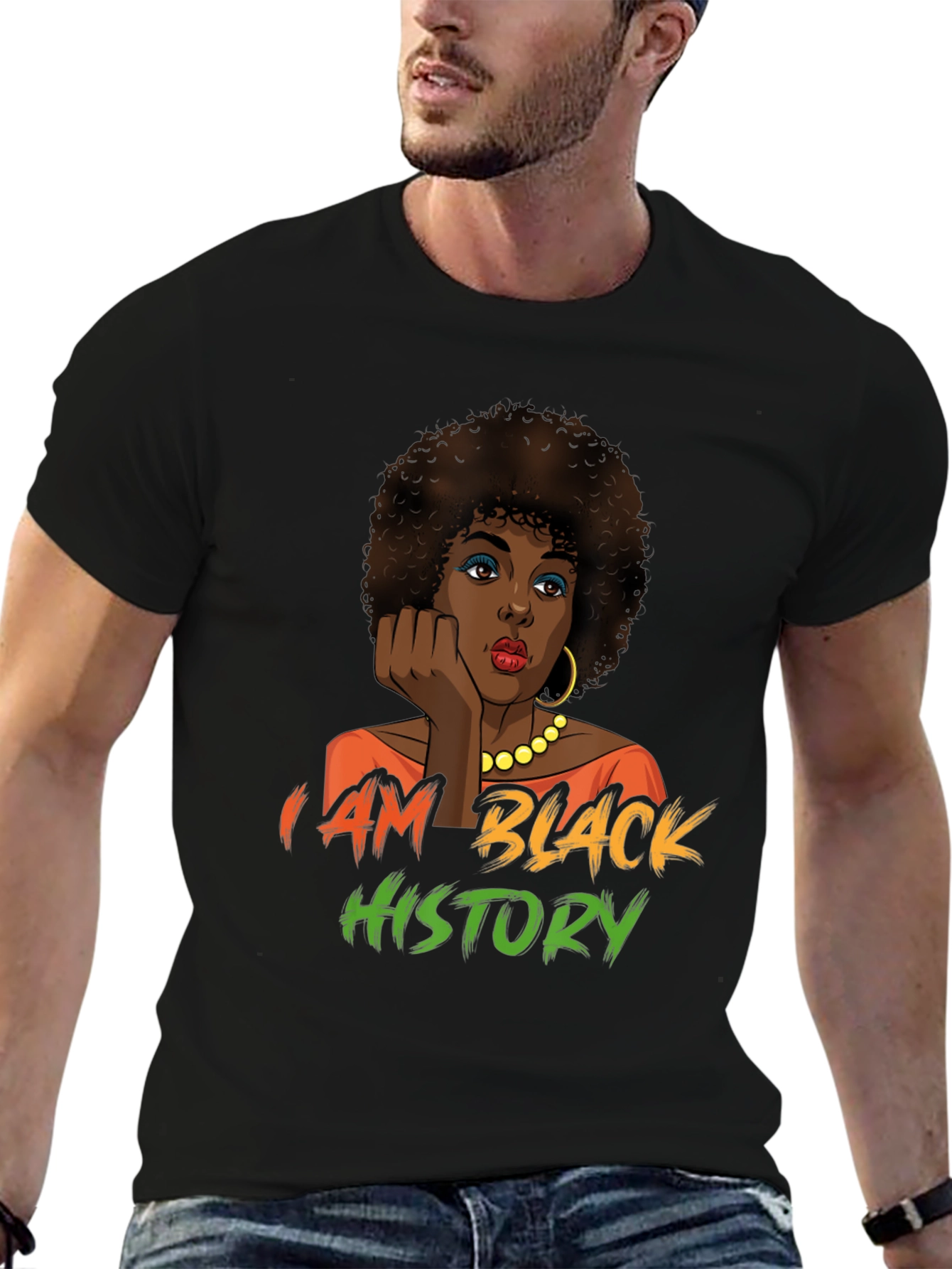 Black History T-Shirt - Afro Woman Design
