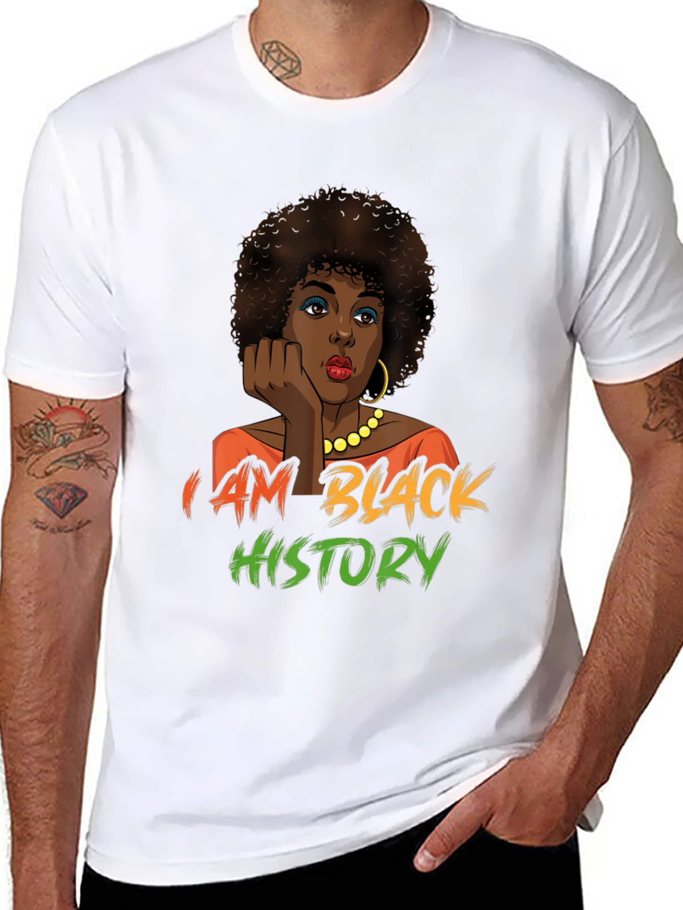 Black History T-Shirt - Afro Woman Design