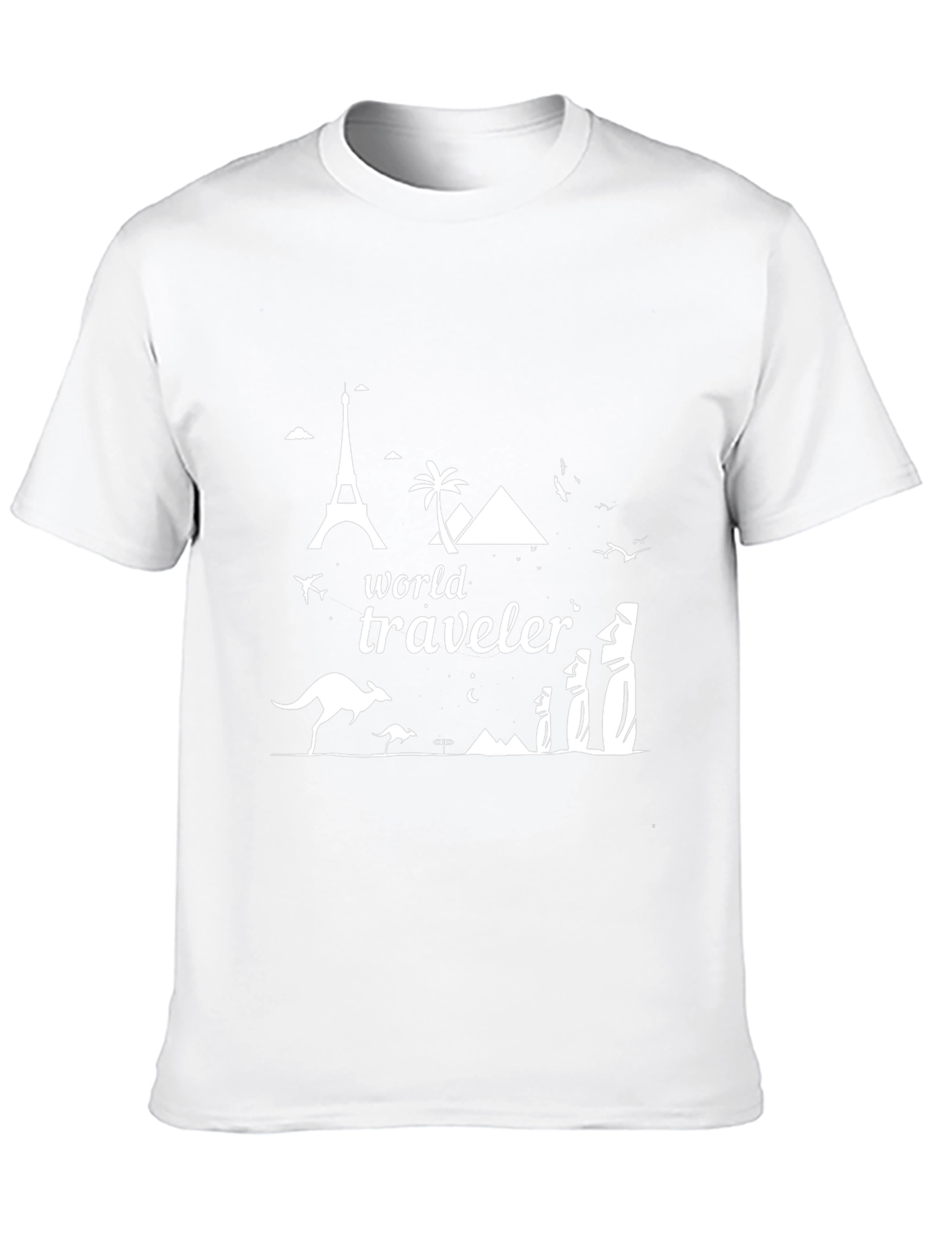 World Traveler Graphic Tee - Black Cotton T-Shirt