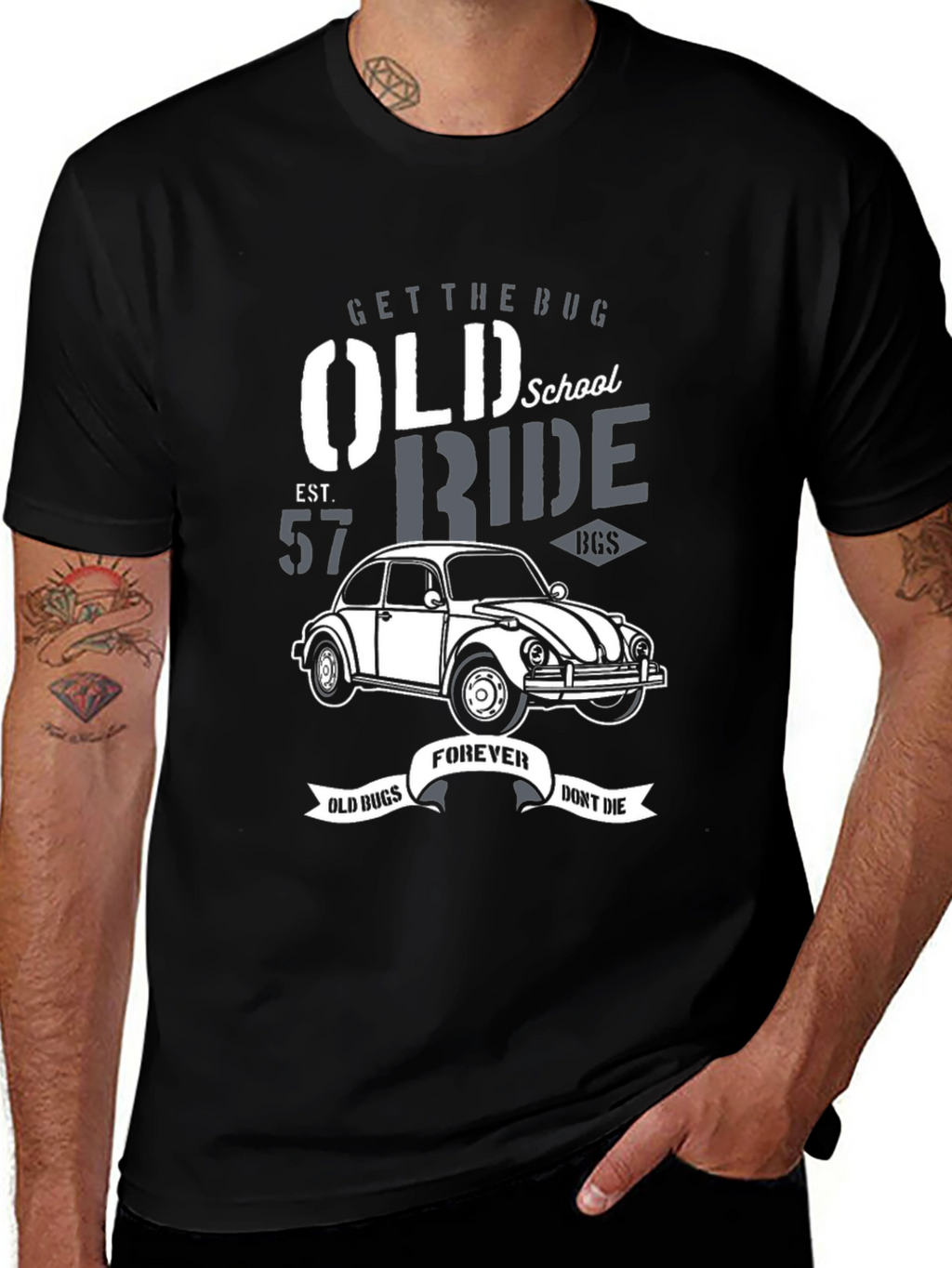 Old School VW Beetle T-Shirt - Classic Car Ride