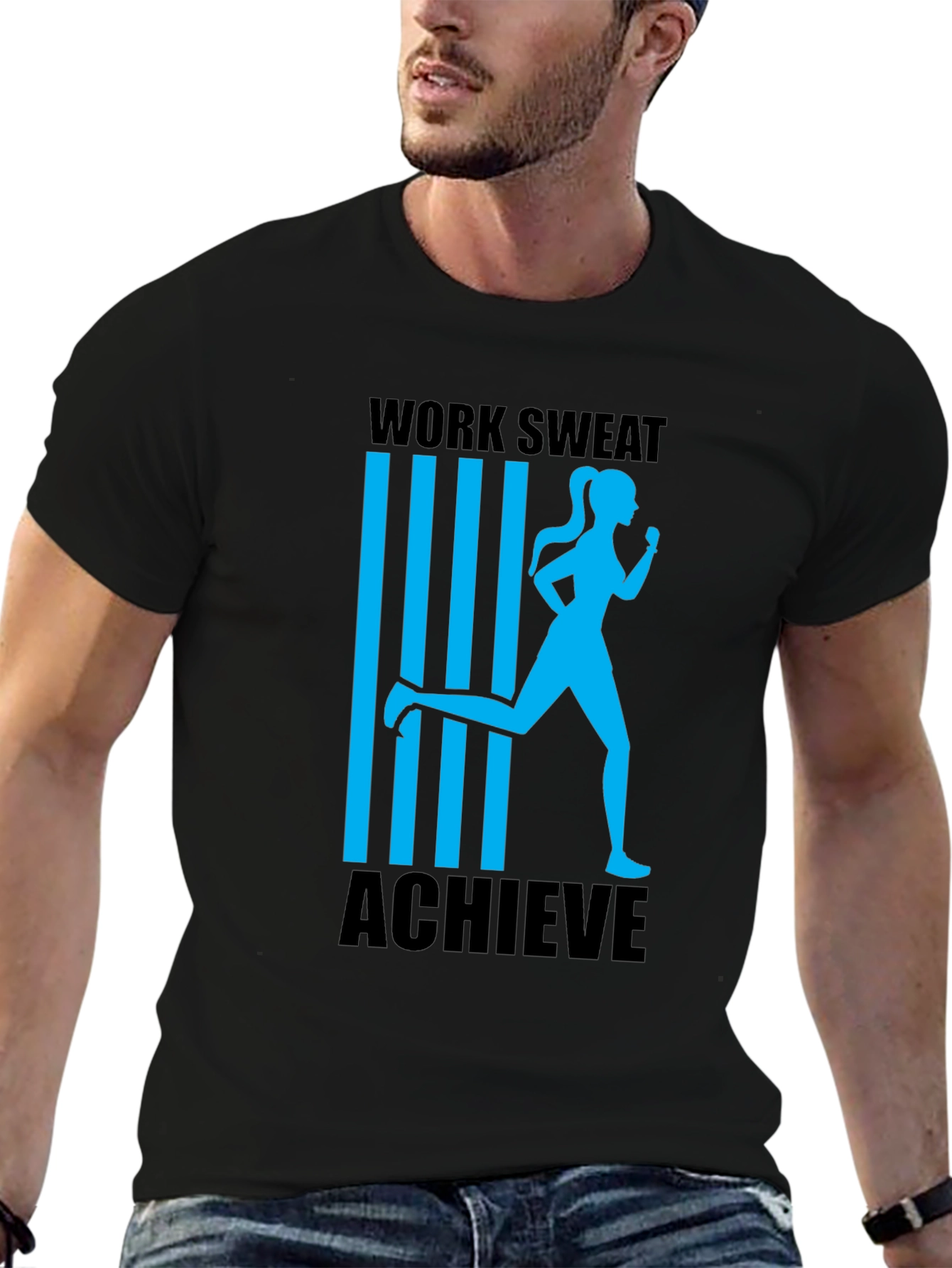 Work Sweat Achieve Graphic Tee - Black