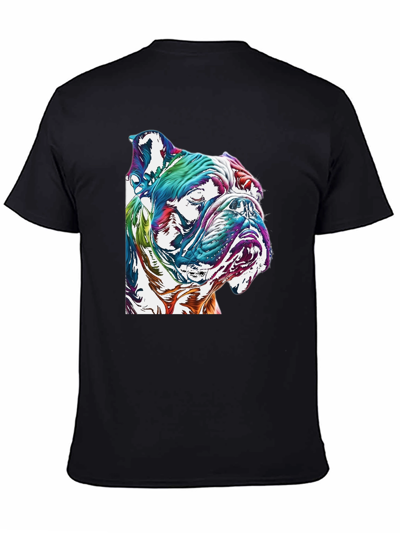 Colorful Bulldog Graphic Tee - Artistic Dog Lovers Shirt