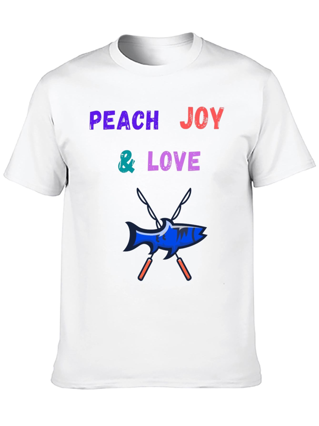 Peach Joy & Love Graphic Tee - Fish Design