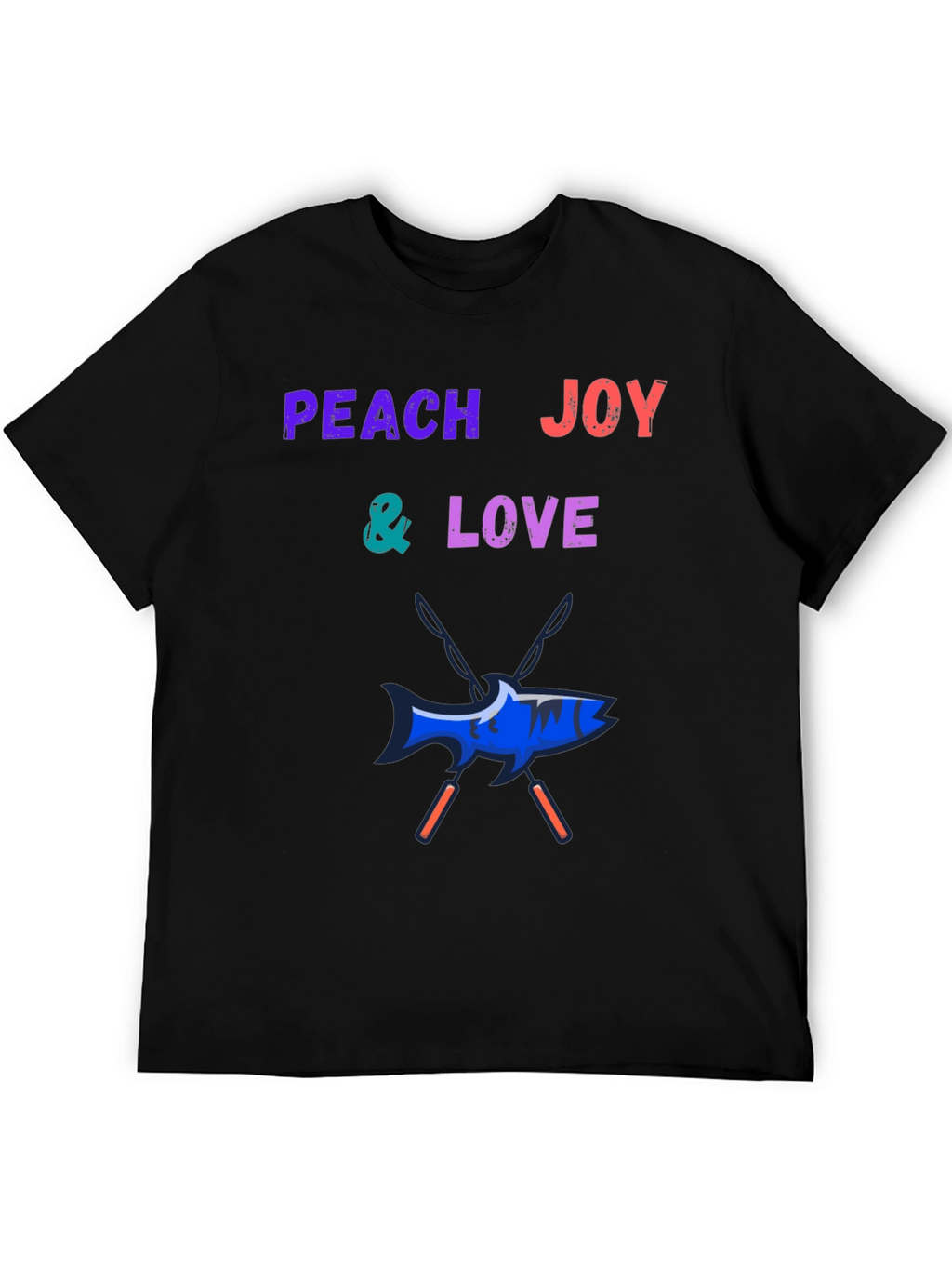 Peach Joy & Love Graphic Tee - Fish Design