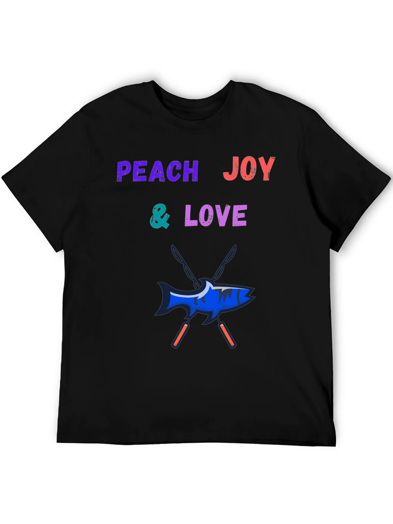 Peach Joy & Love Graphic Tee - Fish Design