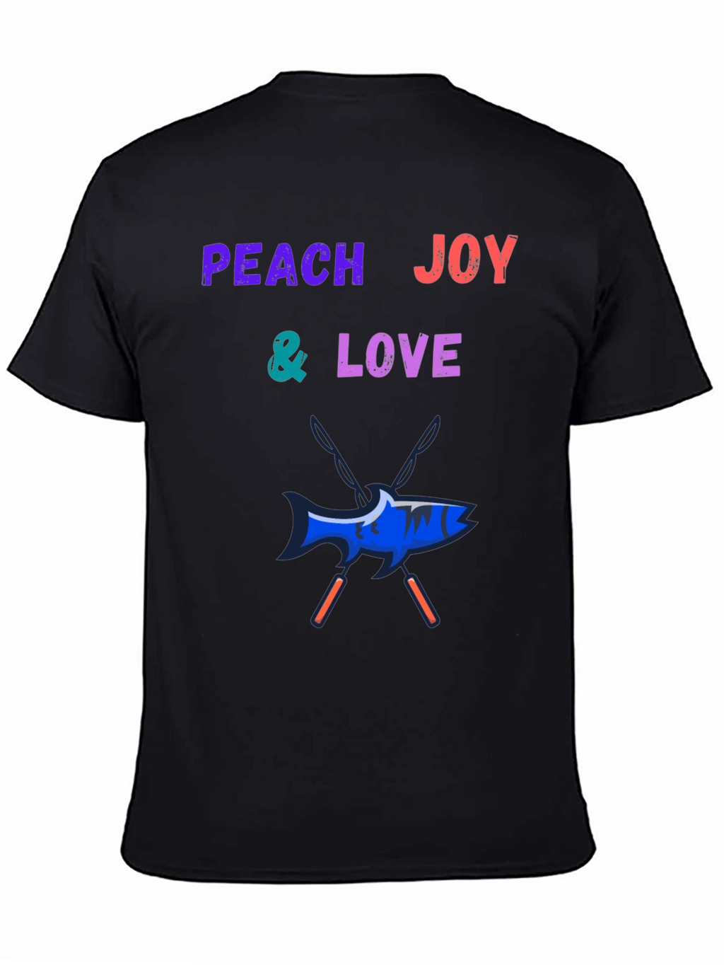 Peach Joy & Love Graphic Tee - Fish Design