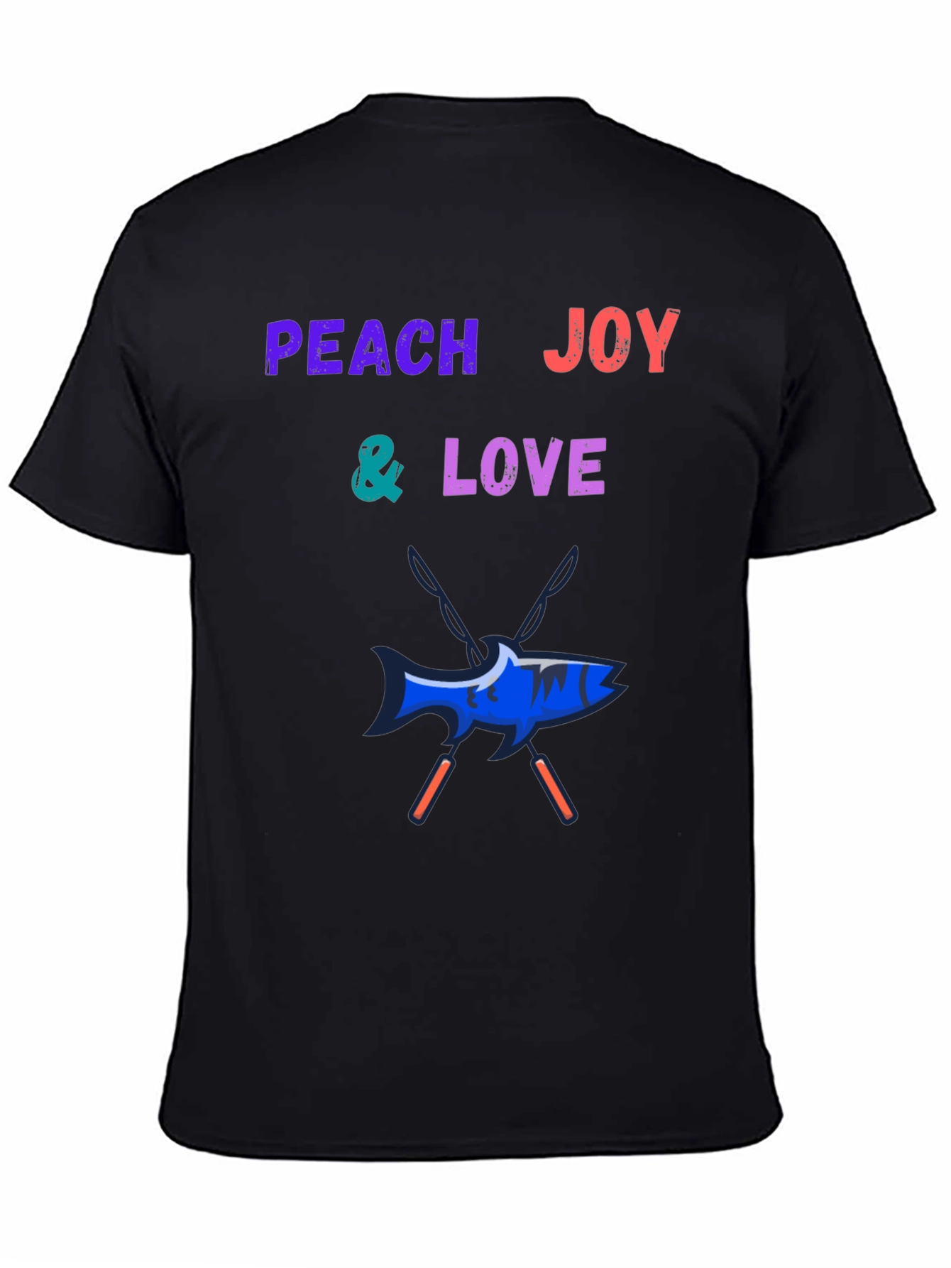 Peach Joy & Love Graphic Tee - Fish Design
