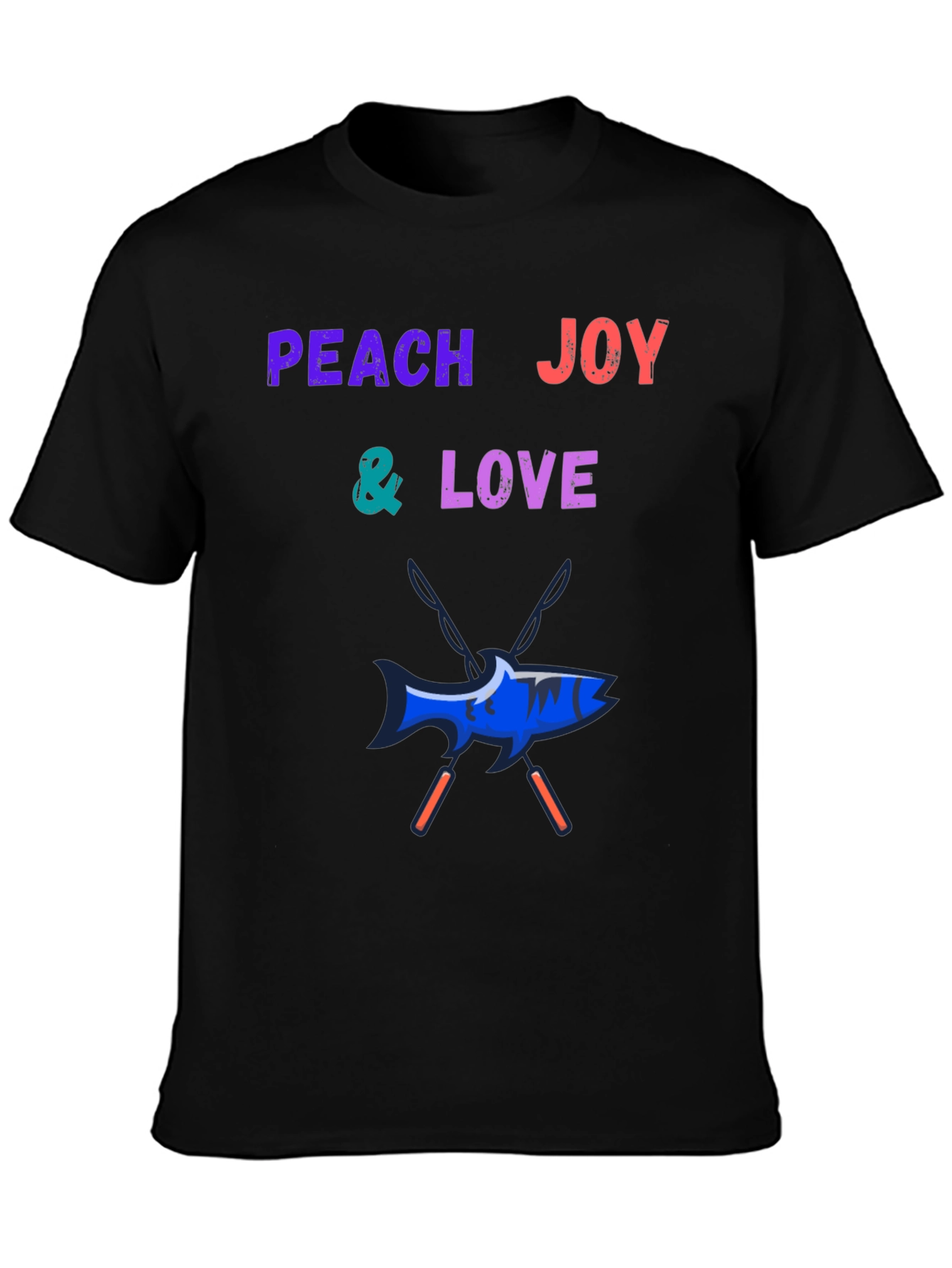 Peach Joy & Love Graphic Tee - Fish Design