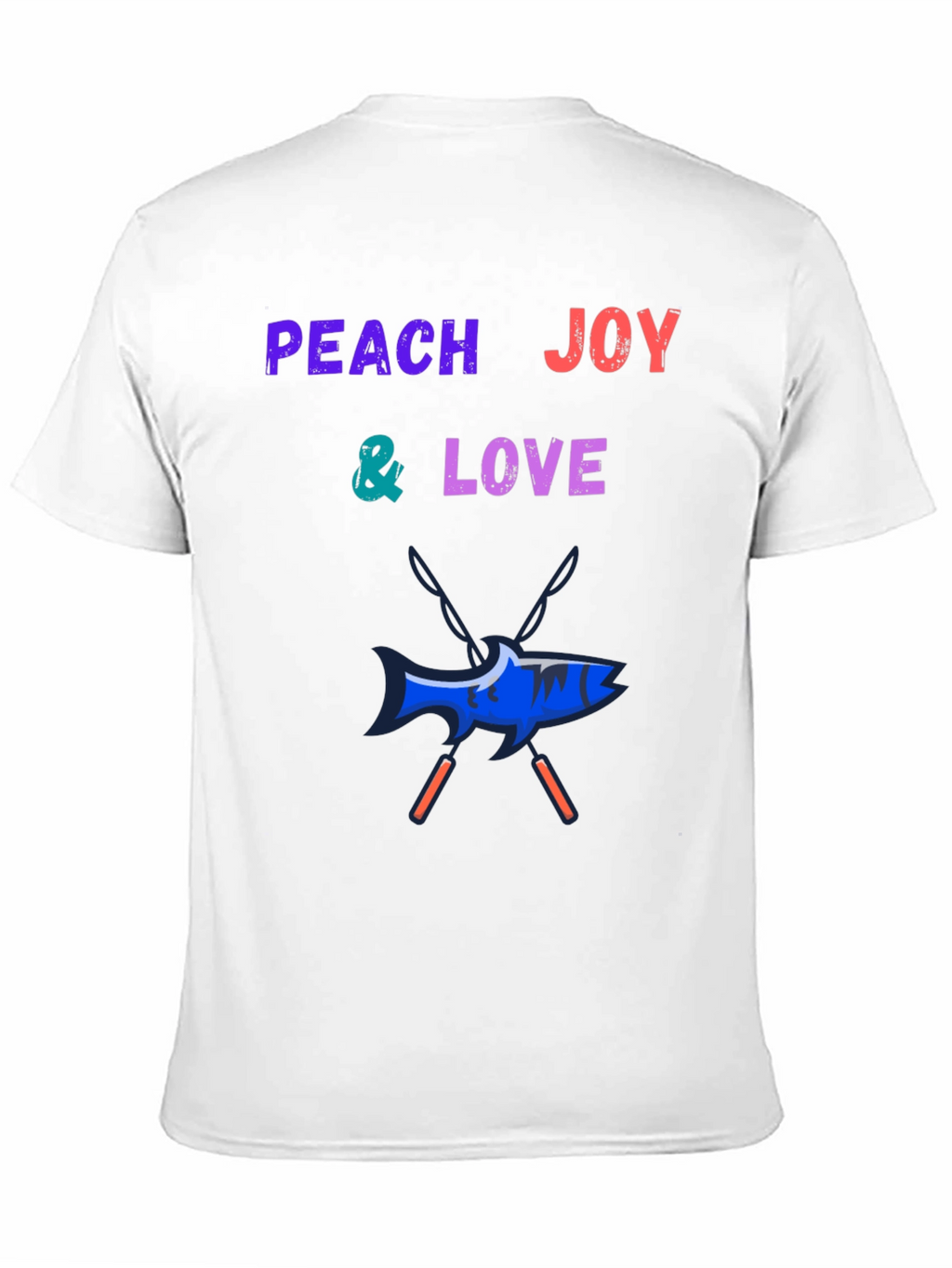 Peach Joy & Love Graphic Tee - Fish Design