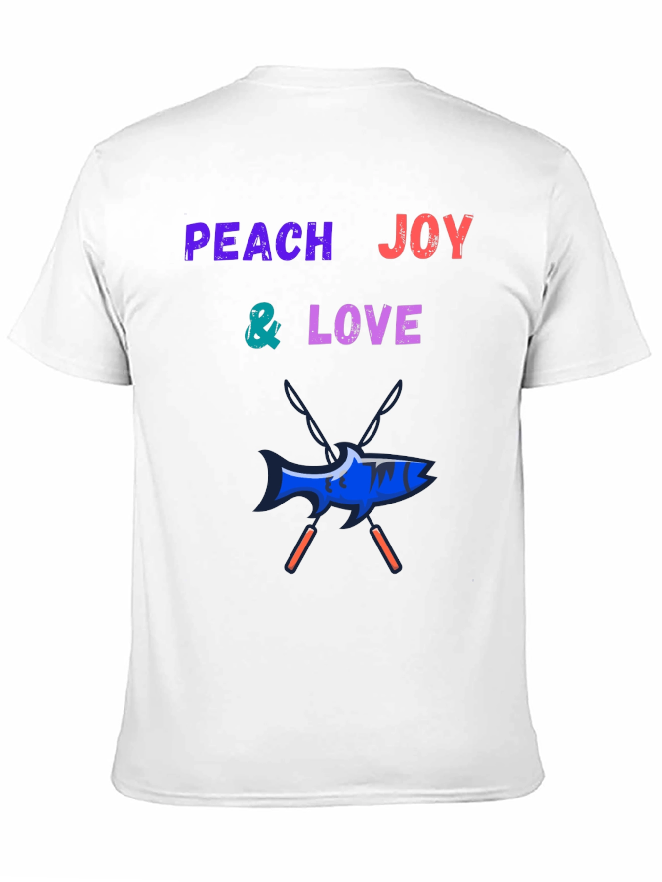 Peach Joy & Love Graphic Tee - Fish Design