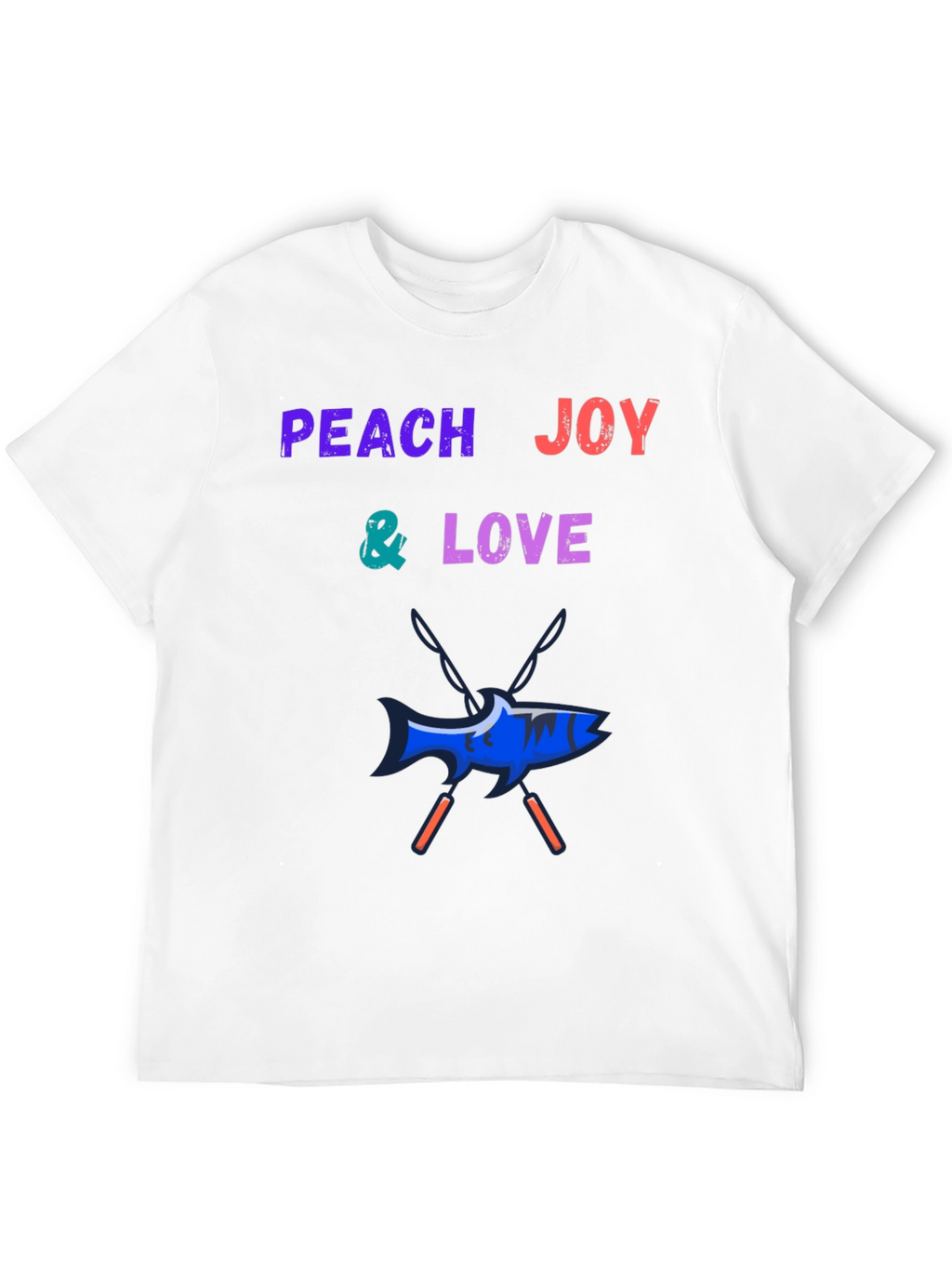 Peach Joy & Love Graphic Tee - Fish Design