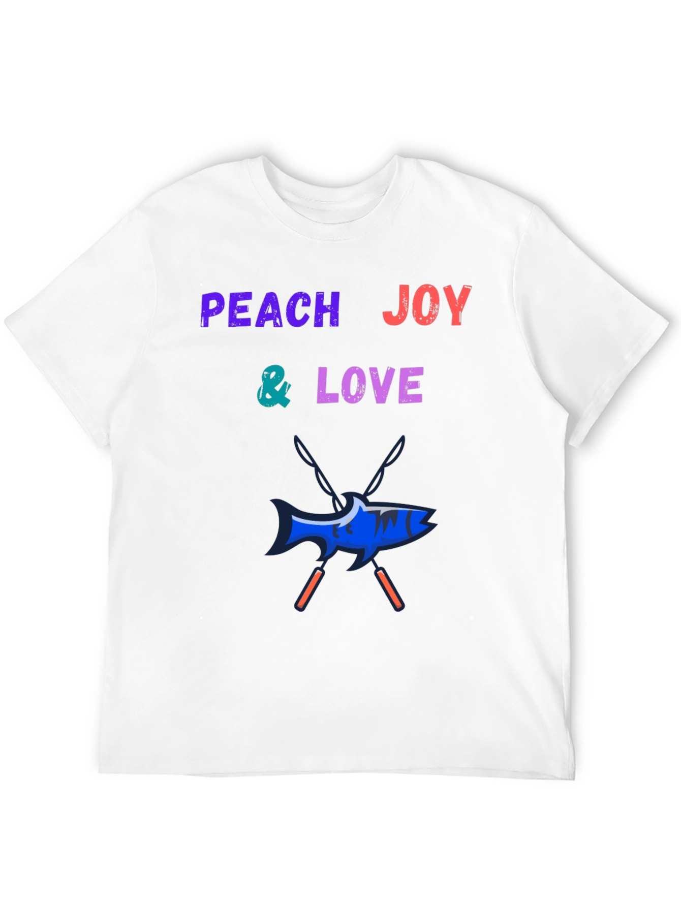 Peach Joy & Love Graphic Tee - Fish Design