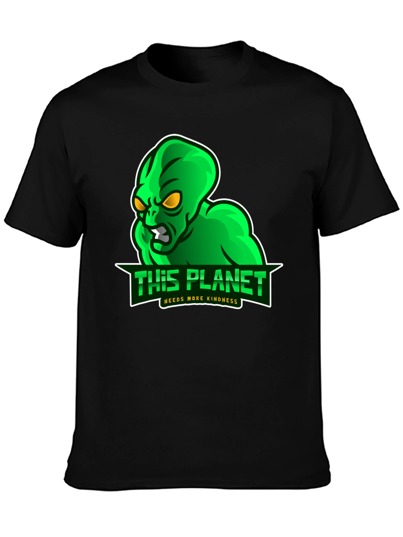 Alien This Planet Needs More Kindness Black T-Shirt