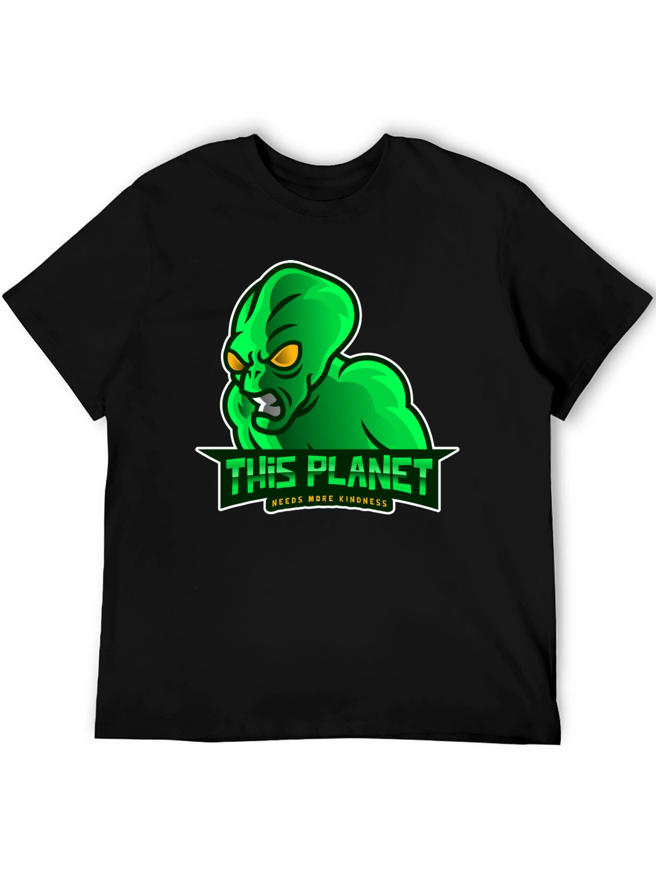 Alien This Planet Needs More Kindness Black T-Shirt