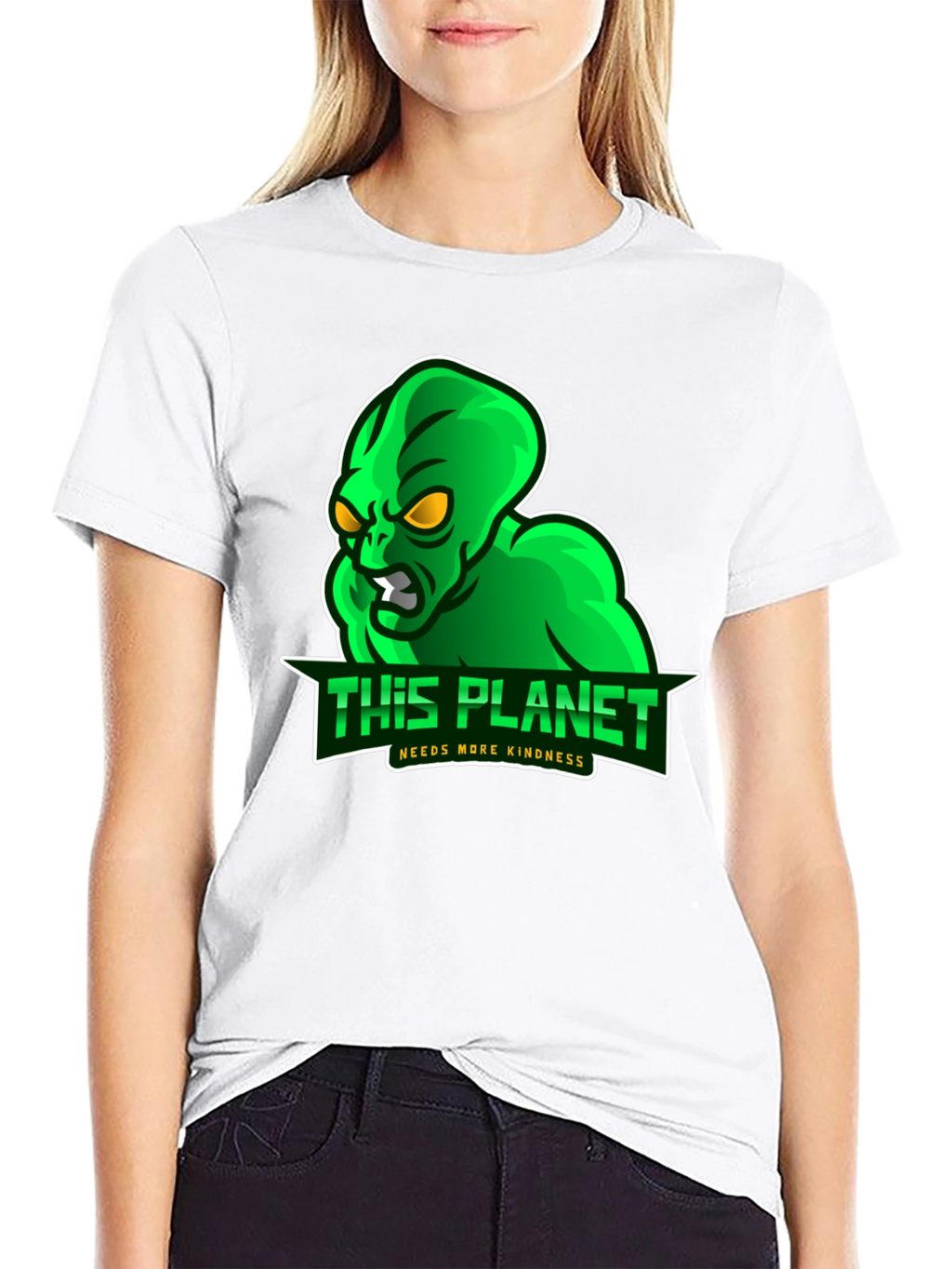 Alien This Planet Needs More Kindness Black T-Shirt