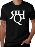 Black T-Shirt with Artistic Letter Design