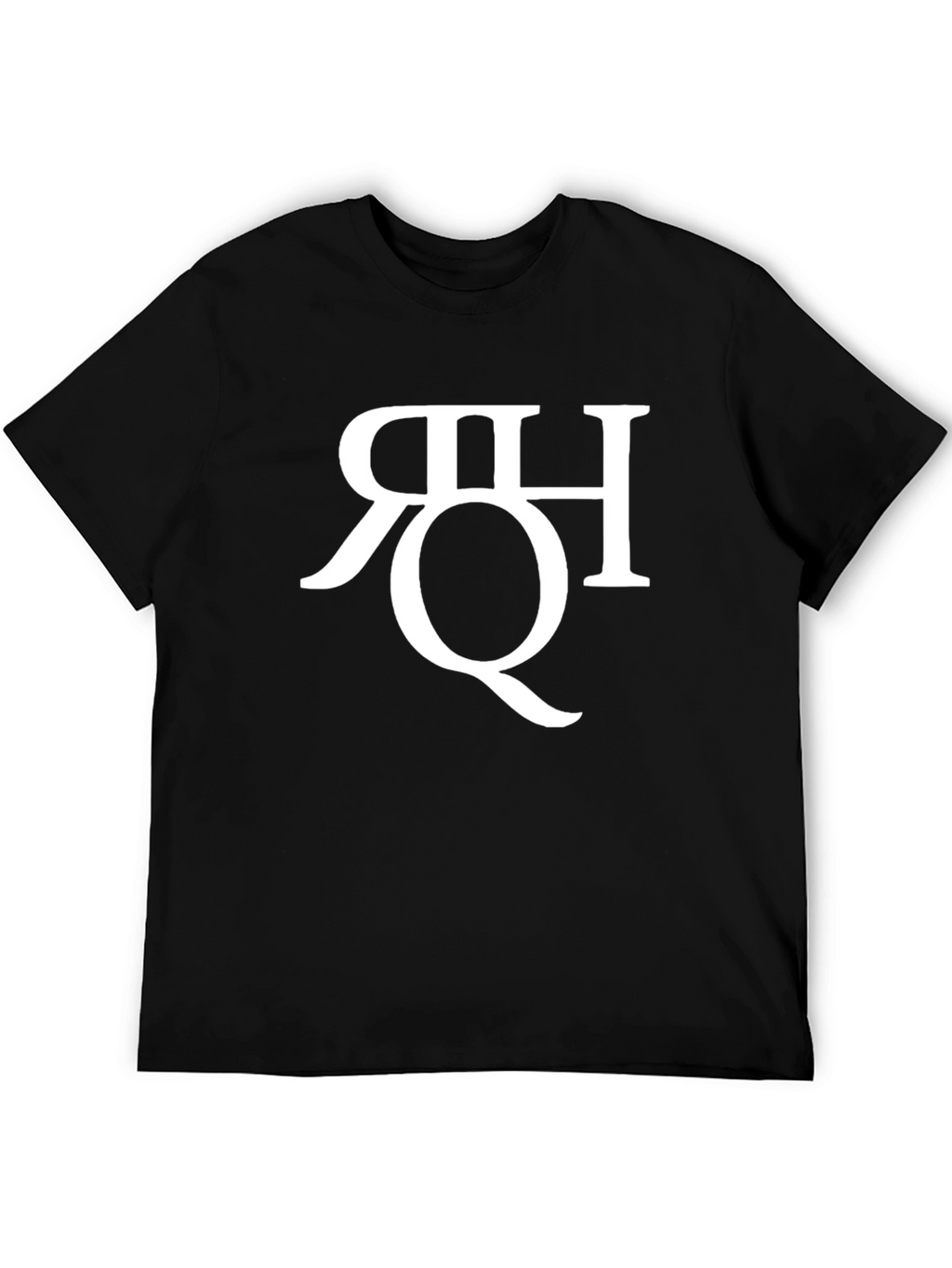 Black T-Shirt with Artistic Letter Design