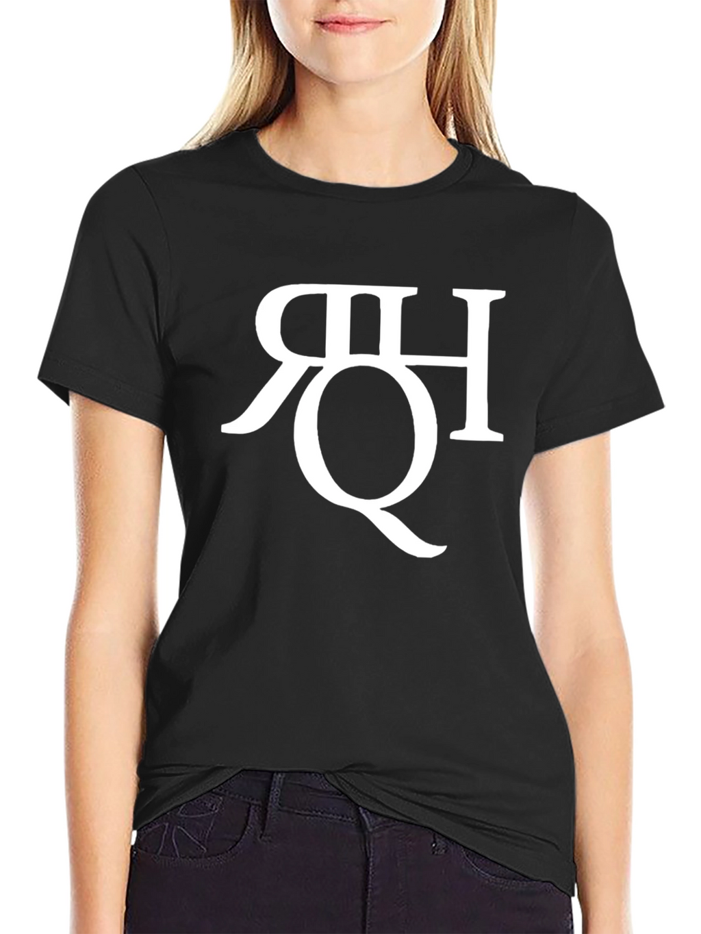 Black T-Shirt with Artistic Letter Design