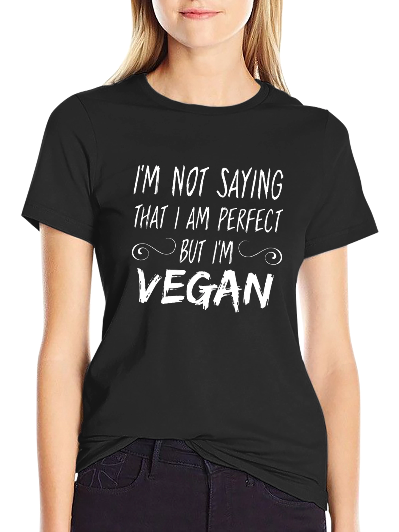 Vegan Statement T-Shirt - Perfect Isnt Required