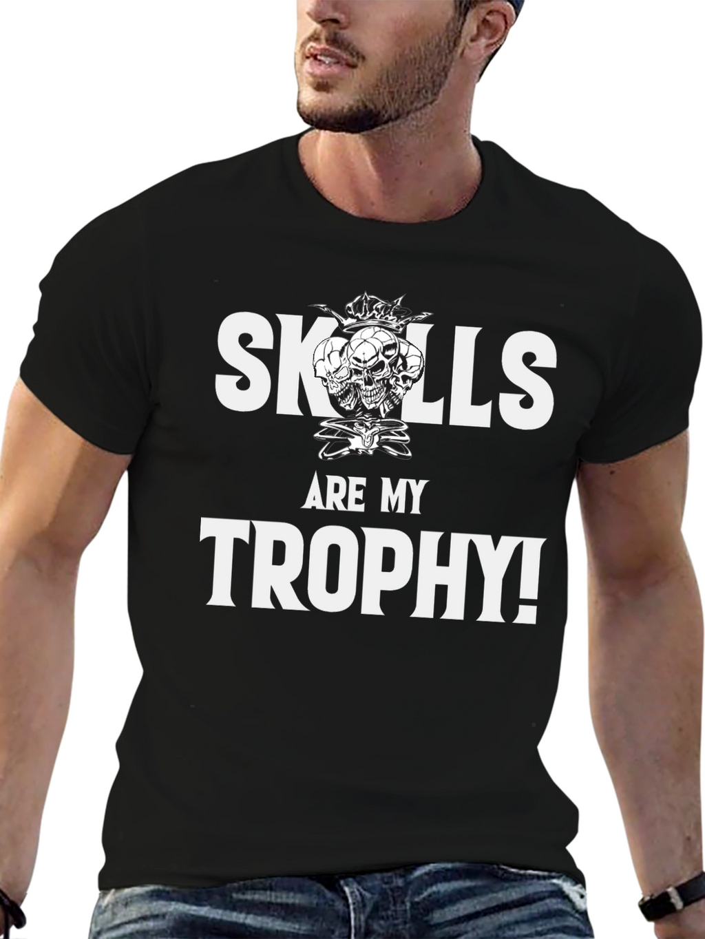 Skills Are My Trophy Graphic Tee - Black