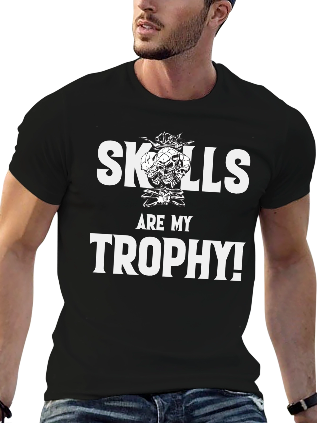 Skills Are My Trophy Graphic Tee - Black
