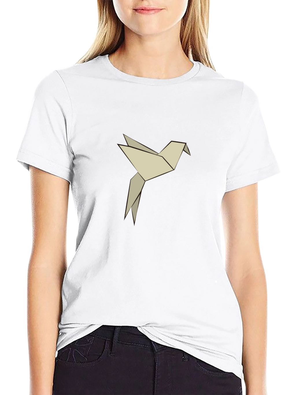 Origami Bird Graphic Tee - Black