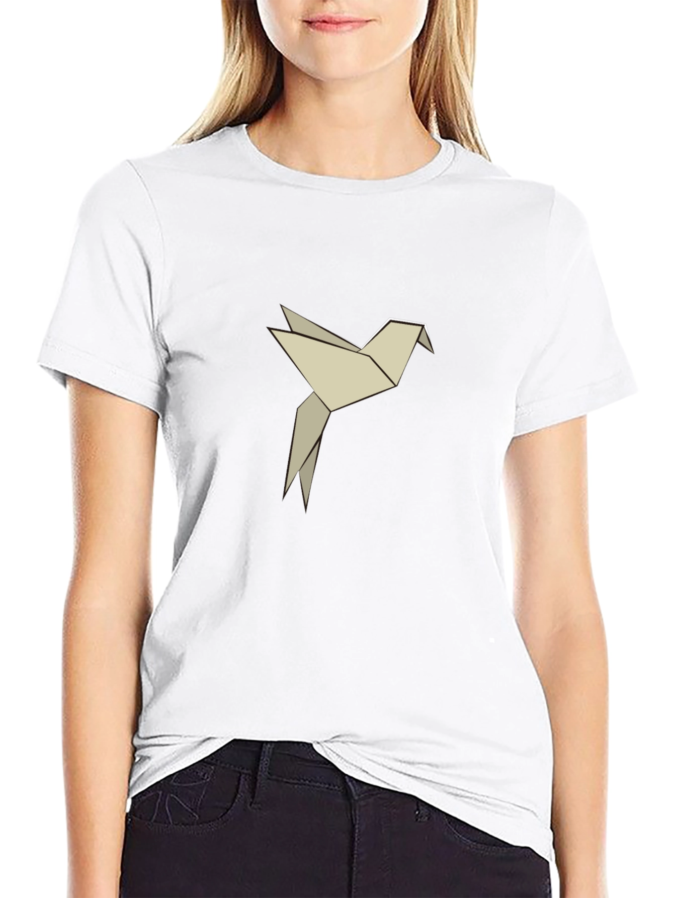 Origami Bird Graphic Tee - Black