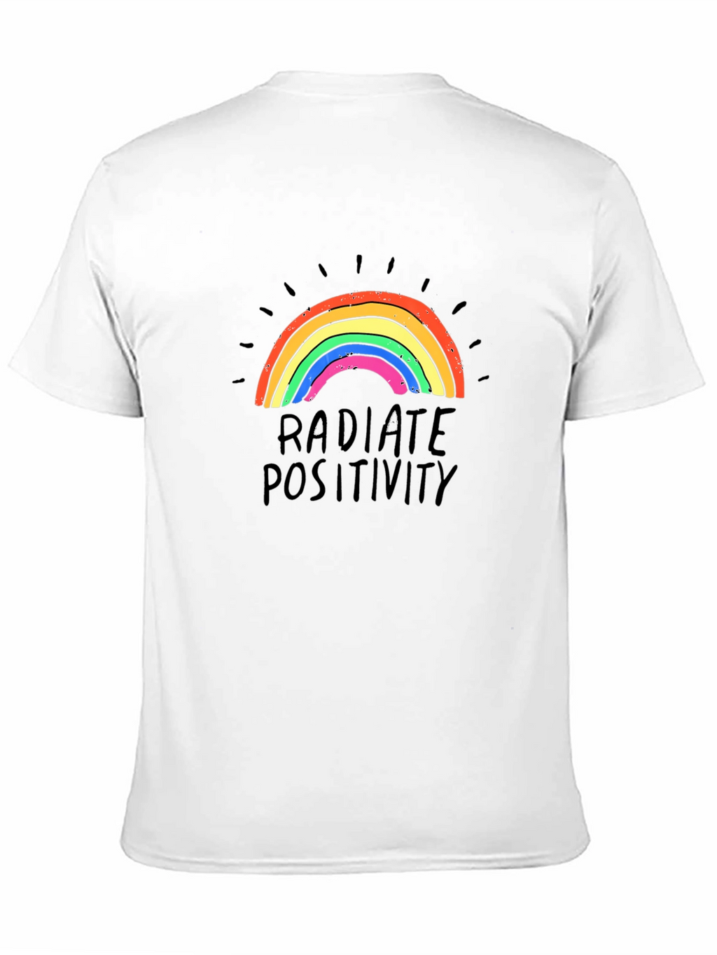 Radiate Positivity Rainbow Graphic T-Shirt - Black